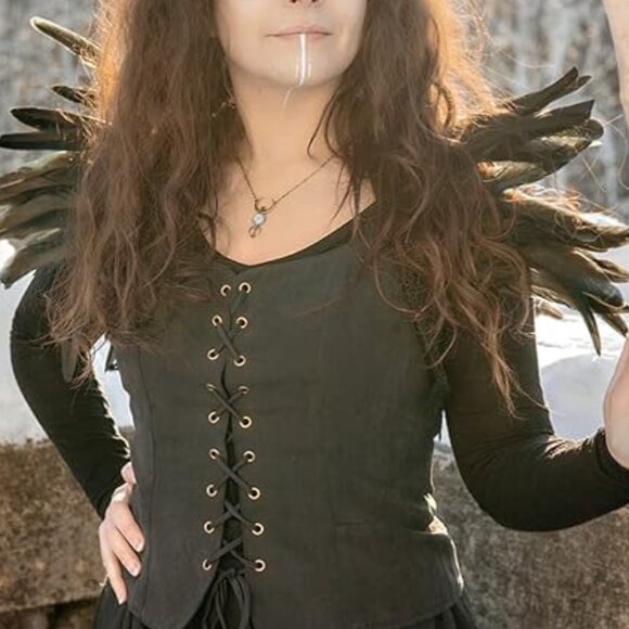 Gothic Natural Feather Cape Shawl Shoulder Wrap - Picture 4 of 6